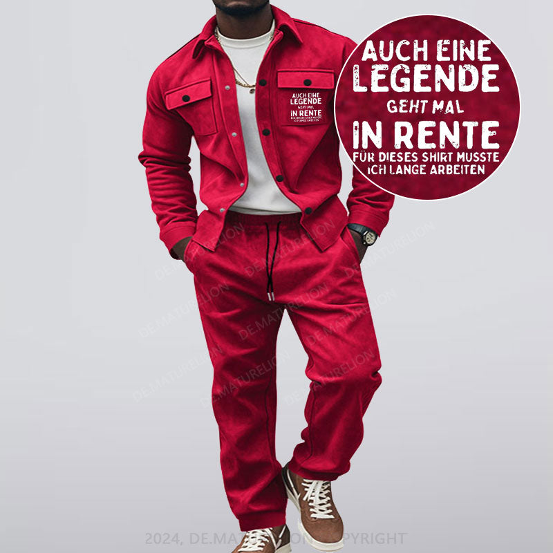 Maturelion Auch Eine Legende Geht Mal In Rente Jacke und Hose Set