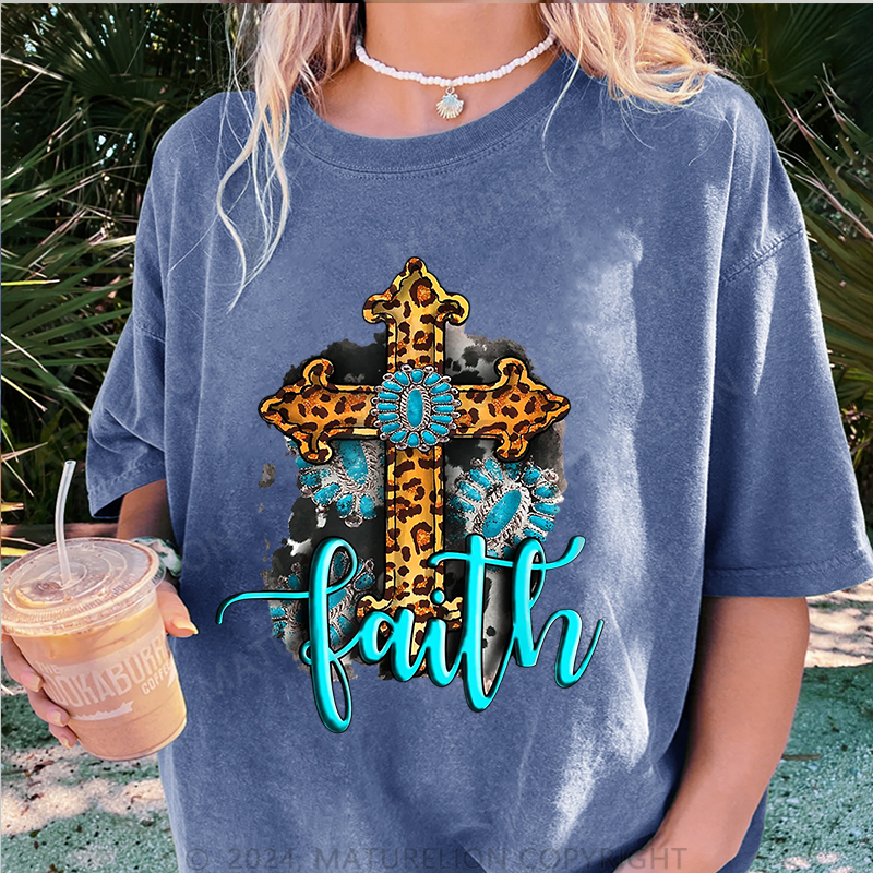 Maturelion Die Glaube Damen Gewaschene Vintage T-Shirt