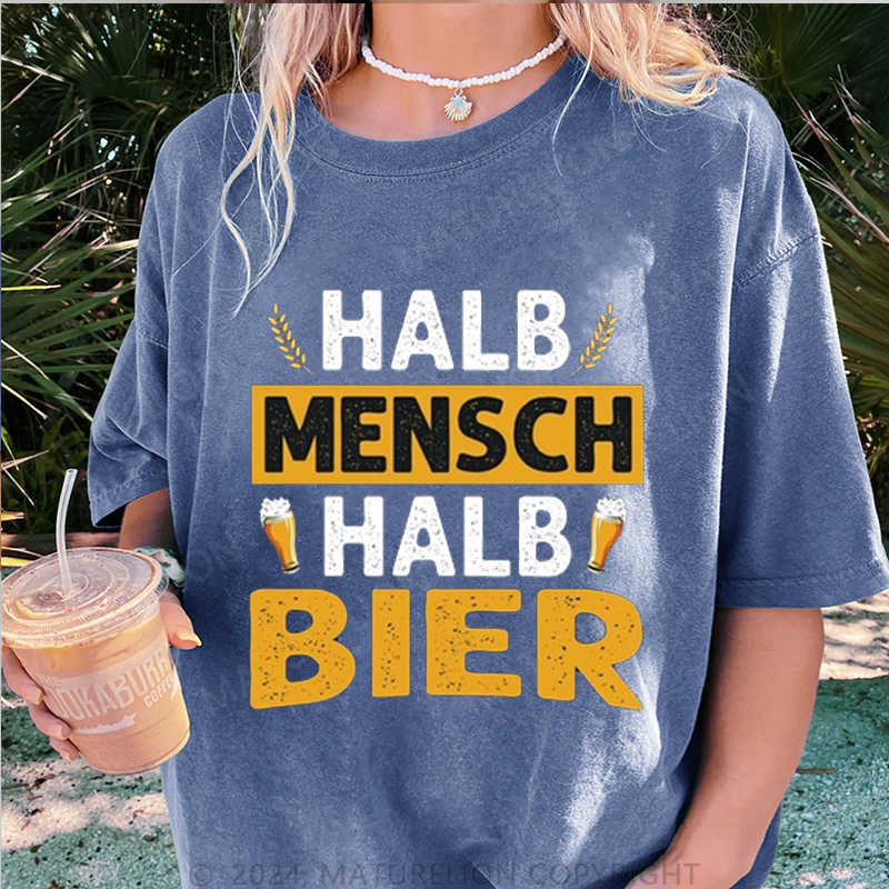 Maturelion Halb Mensch Halb Bier Damen Gewaschene Vintage T-Shirt