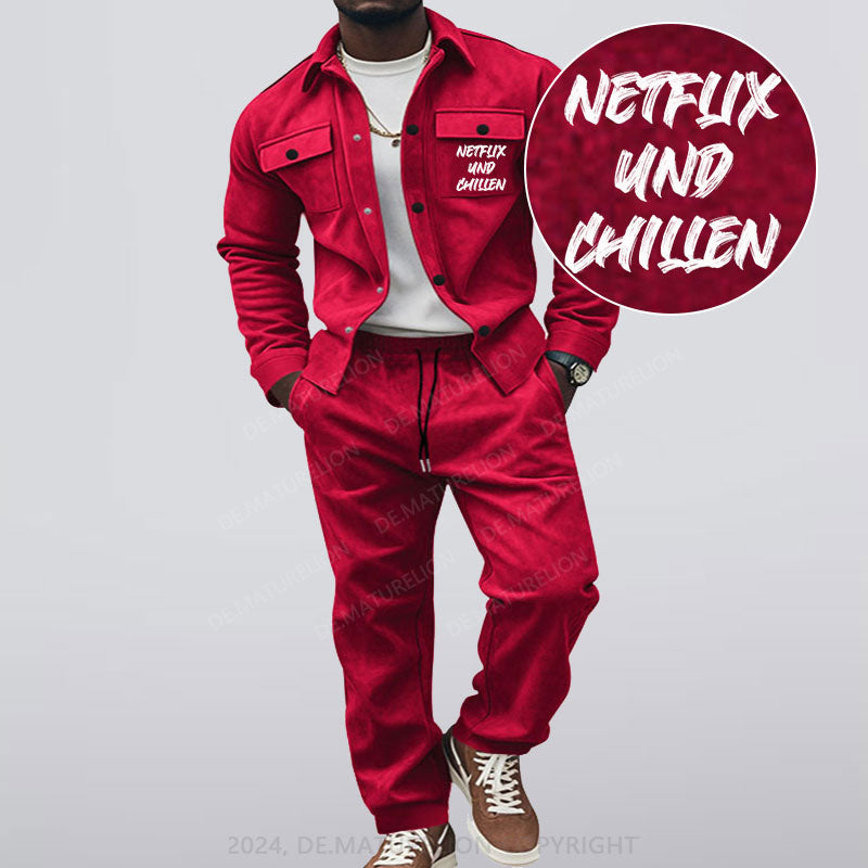 Maturelion Netflix Und Chillen Jacke und Hose Set