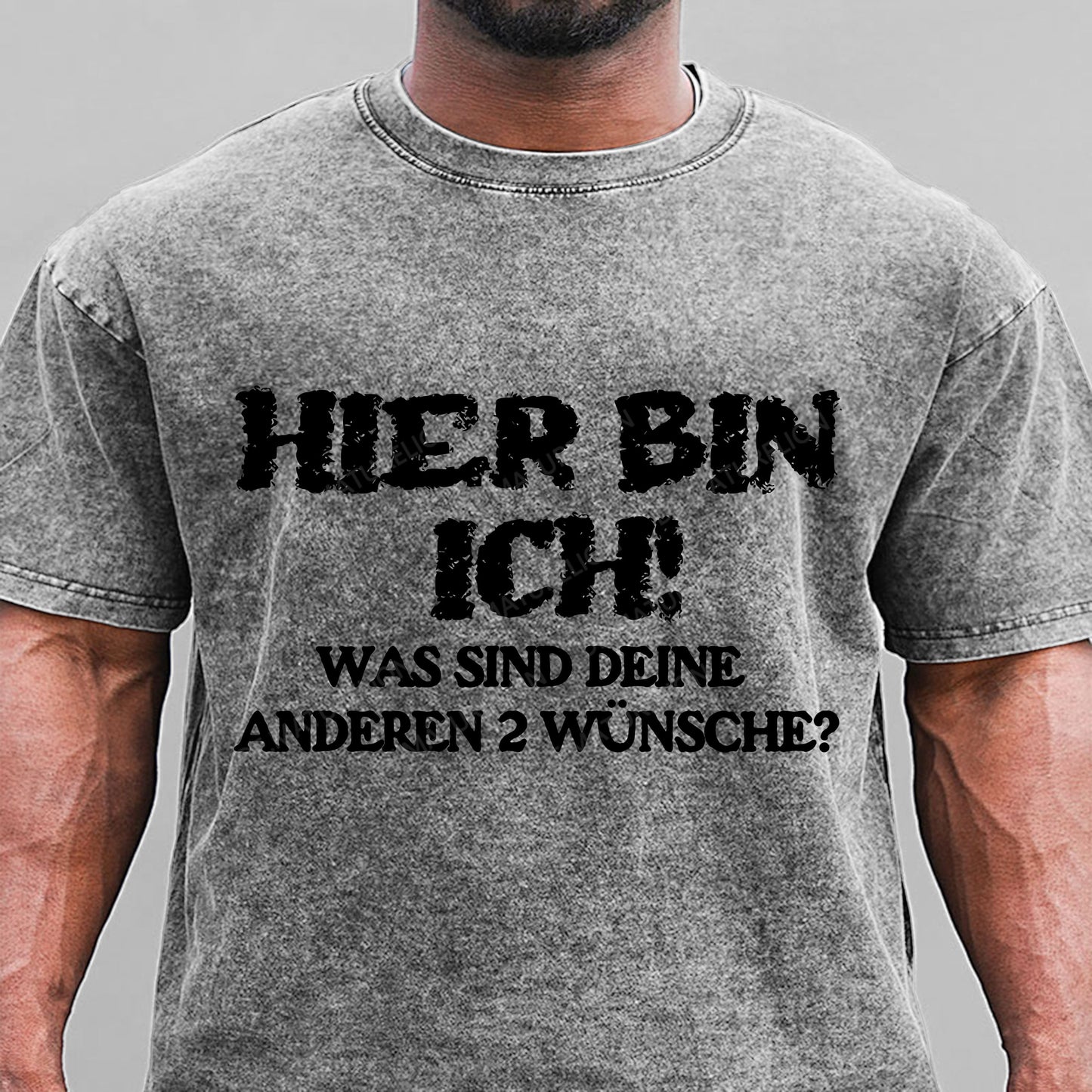 Hier bin ich! Was sind deine anderen 2 Wünsche Gewaschene Vintage T-Shirt