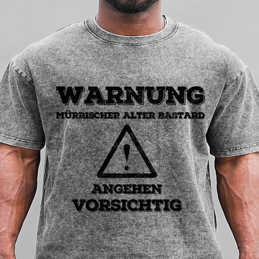 Warnung Mürrischer Alter Bastard Angehen Vorsichtig Gewaschene Vintage T-Shirt