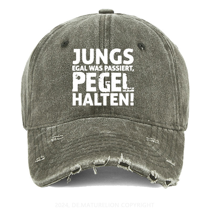 Jungs Egal Was Passiert Pegel Halten Gewaschene Vintage Cap