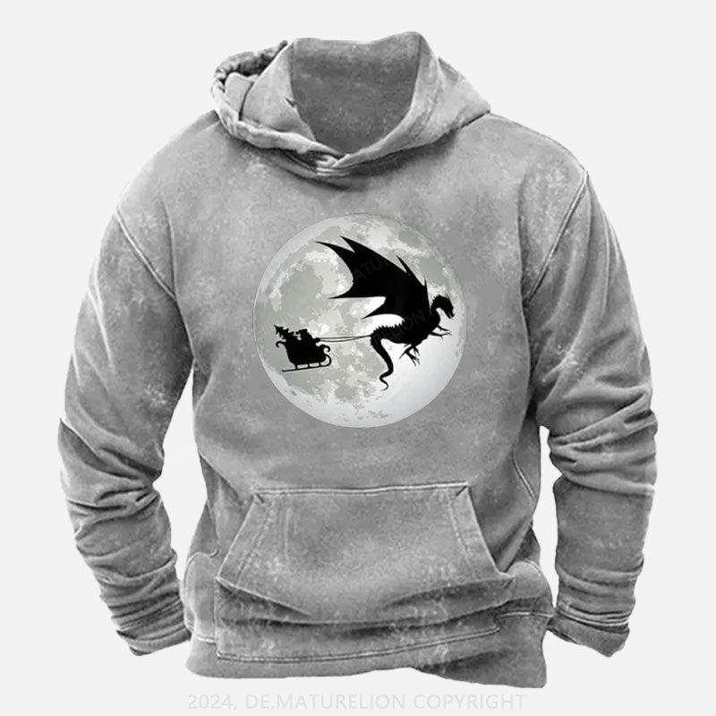 Weihnachten Weihnachtsmann Mond Schatten Hoodie