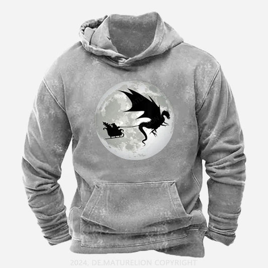 Weihnachten Weihnachtsmann Mond Schatten Hoodie