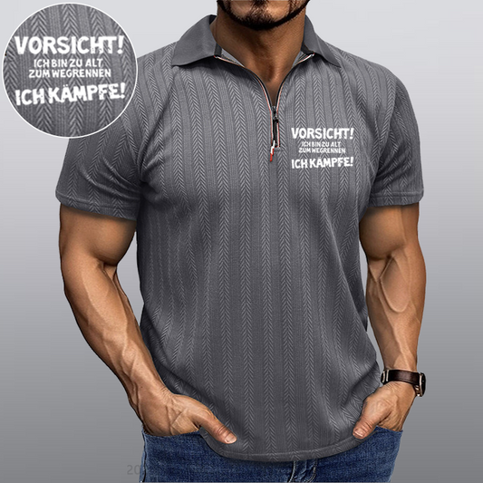 Maturelion Vorsicht Ich Bin Zu Alt Zum Wegrennen Ich Kämpfe Kragen T-Shirt