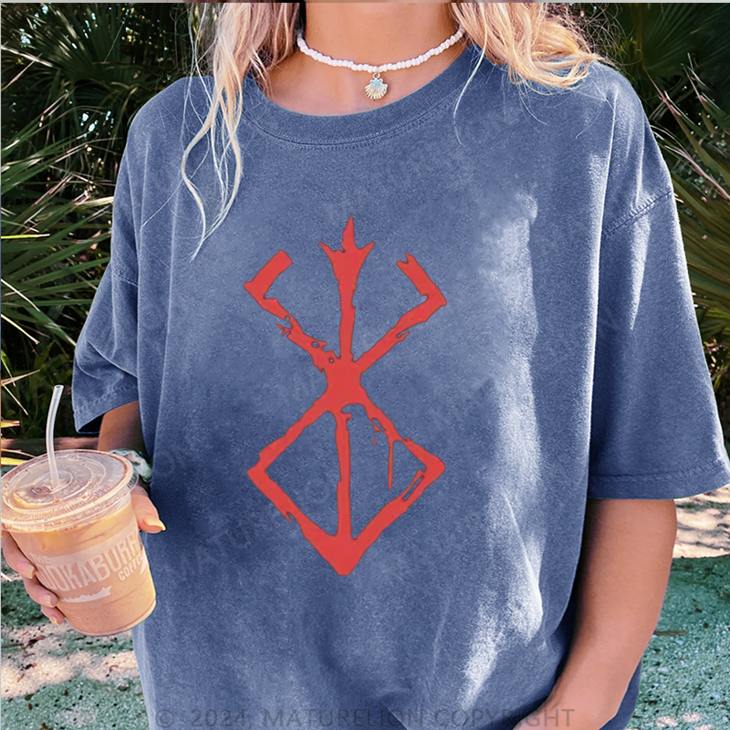 Maturelion Berserker Schädel Damen Gewaschene Vintage T-Shirt