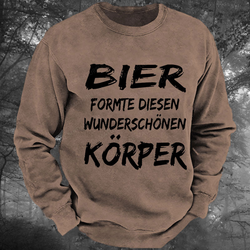 Bier formte diesen Körper Gewaschenes Sweatshirt