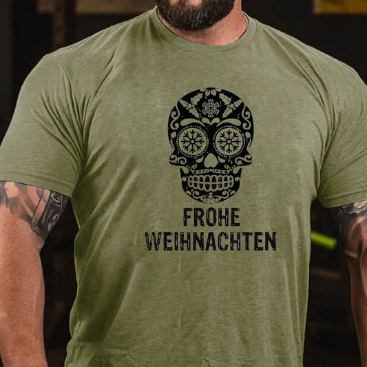 Frohe Weihnachten Schädel T-Shirt