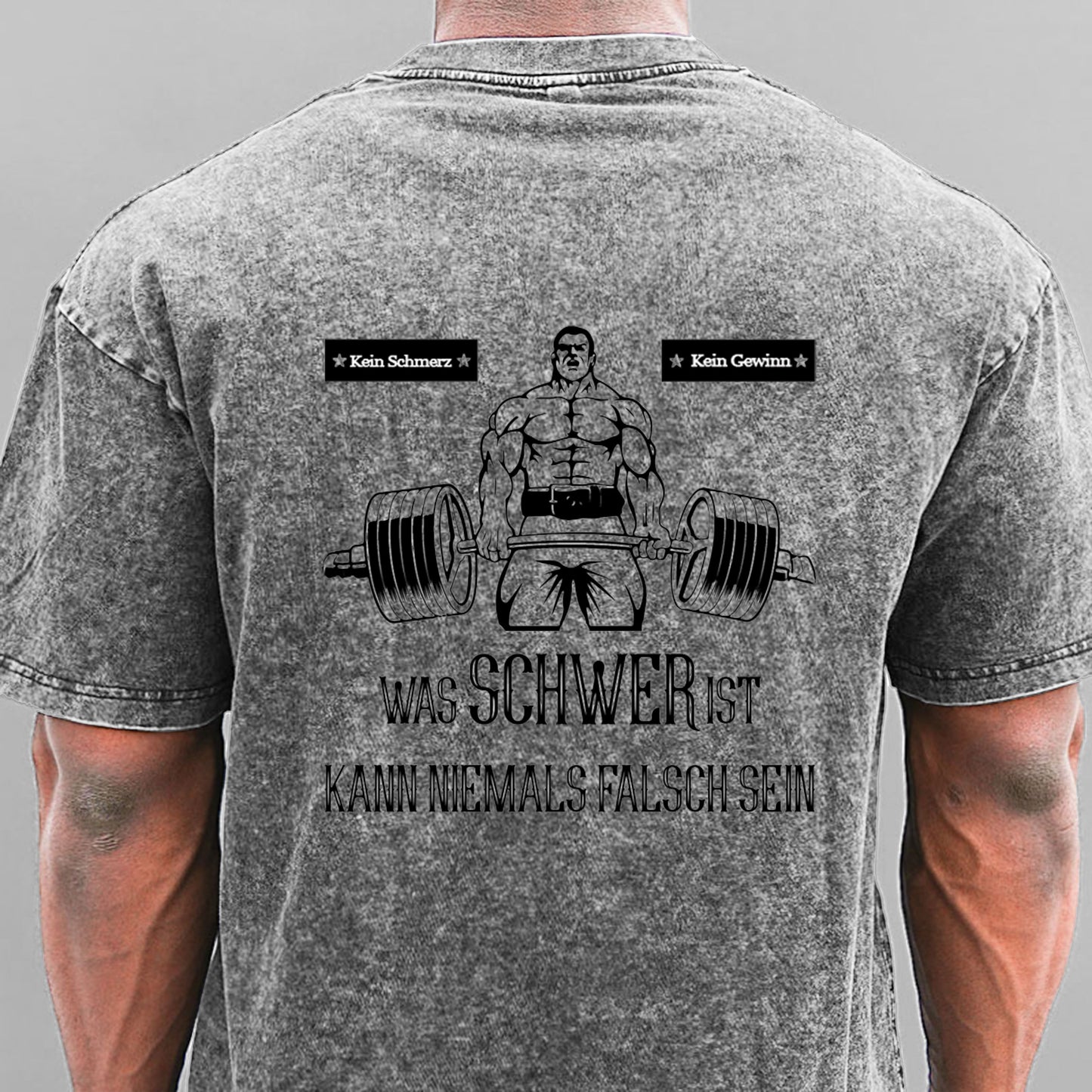 Gym Fitness Training Gewaschene Vintage T-Shirt