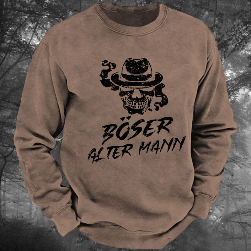 Böse Alter Mann Gewaschenes Sweatshirt