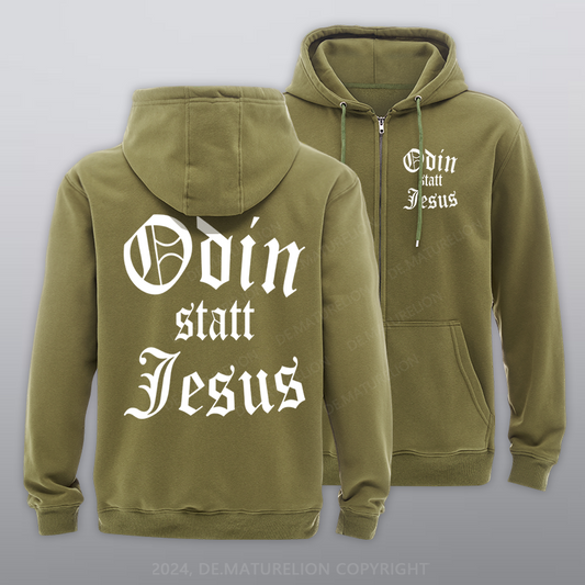 Maturelion Odin statt Jesus Reißverschluss Hoodie