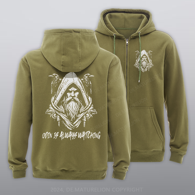 Maturelion Odin is Always watching Reißverschluss Hoodie