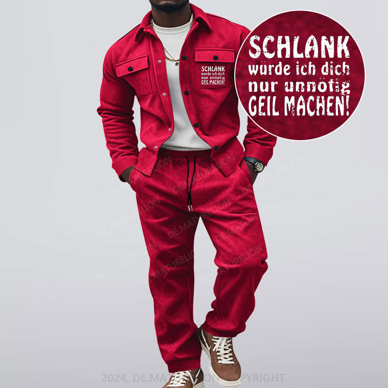 Maturelion Schlank Würde Ich Dich Nur Unnötig Geil Machen Jacke und Hose Set