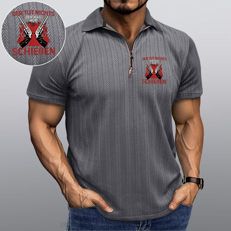 Maturelion Schießen Waffe Kragen T-Shirt