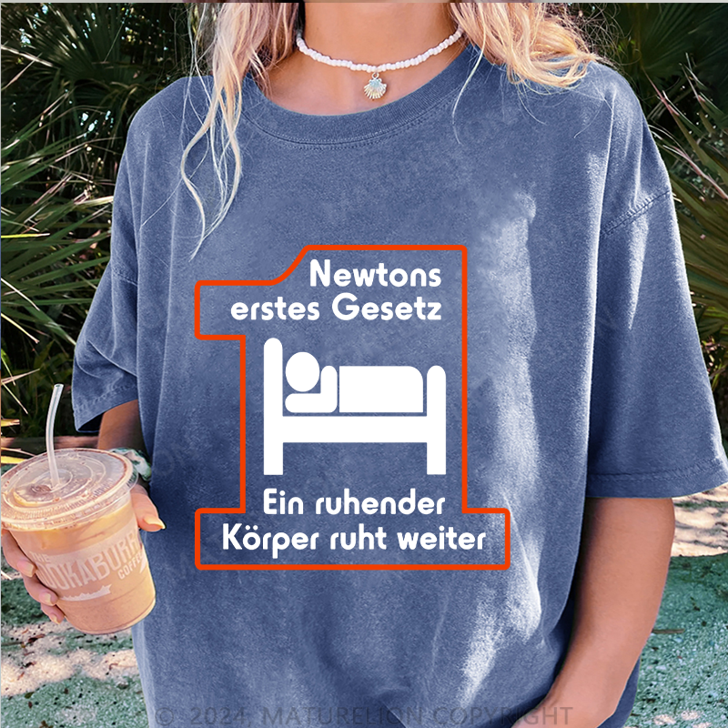 Maturelion Newtons Erstes Gesetz Damen Gewaschene Vintage T-Shirt