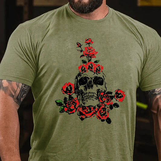 Skeleton Blumen Weihnachten T-Shirt