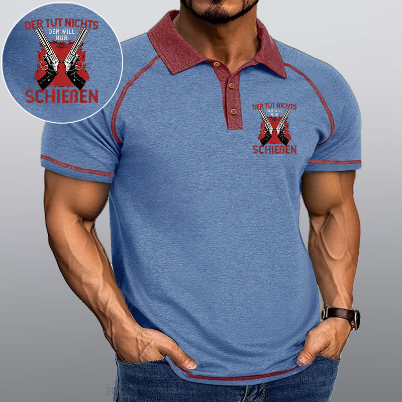 Maturelion Schießen Waffe Sport Kragen T-Shirt