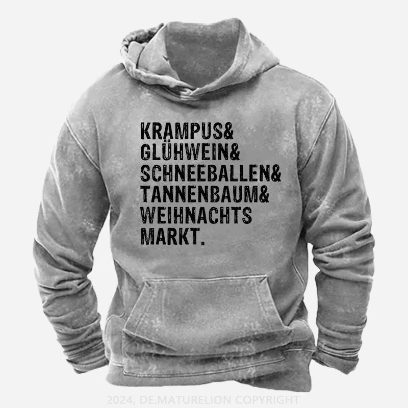 Krampus Glühwein Schneeballen Tannenbaum Weihnachtsmarkt Hoodie