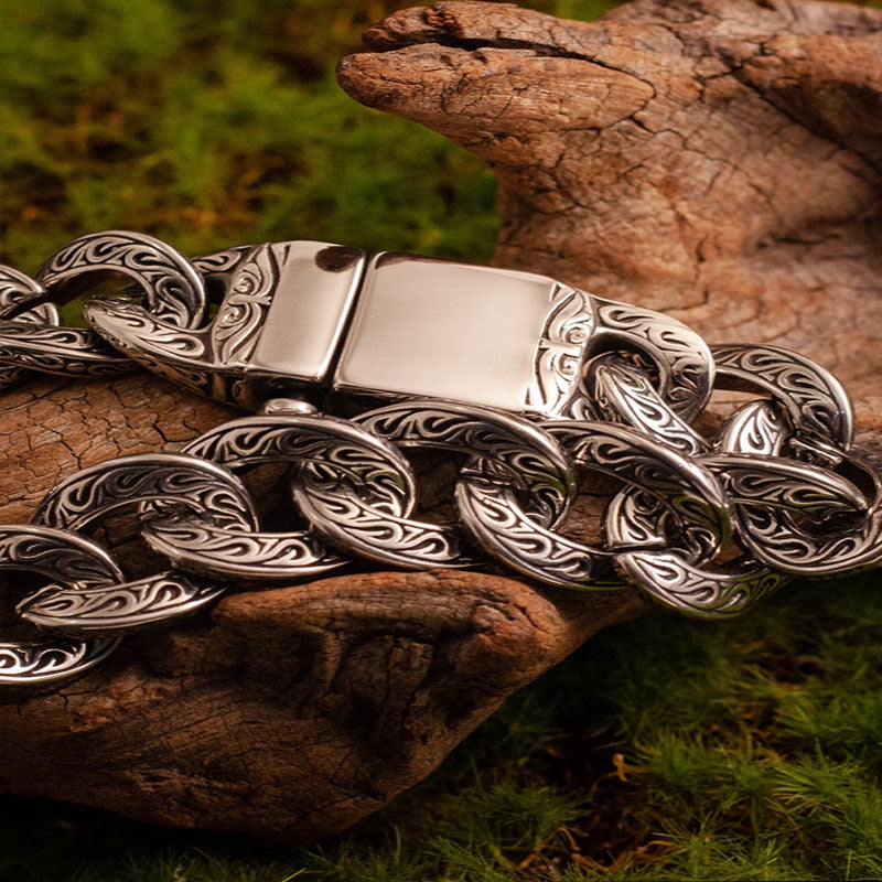Wikinger Krieger Graviert Männer Vintage Armband