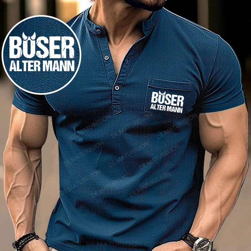 Böser Alter Mann Henley Shirt