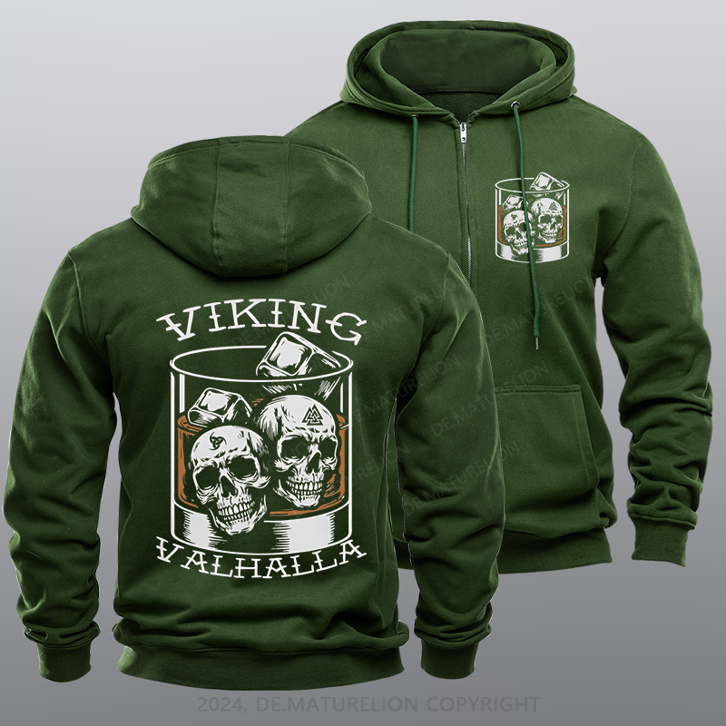 Maturelion Viking Valhalla Reißverschluss Hoodie