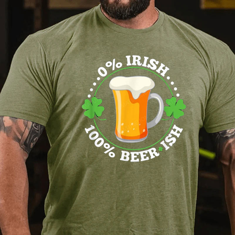 0% Irisch 100% Bier St. Patricks Tag T-Shirt