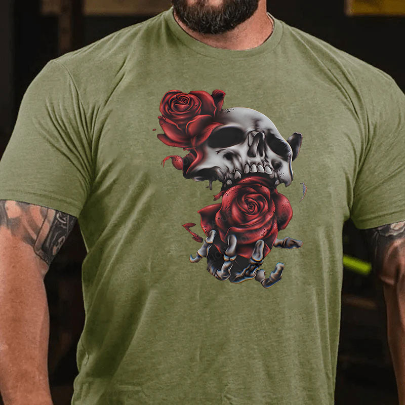 Skeleton Blumen Weihnachten T-Shirt