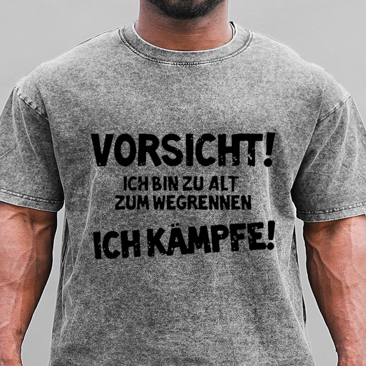 Vorsicht! Ich Bin Zu Alt Zum Wegrennen Ich Kämpfe Gewaschene Vintage T-Shirt