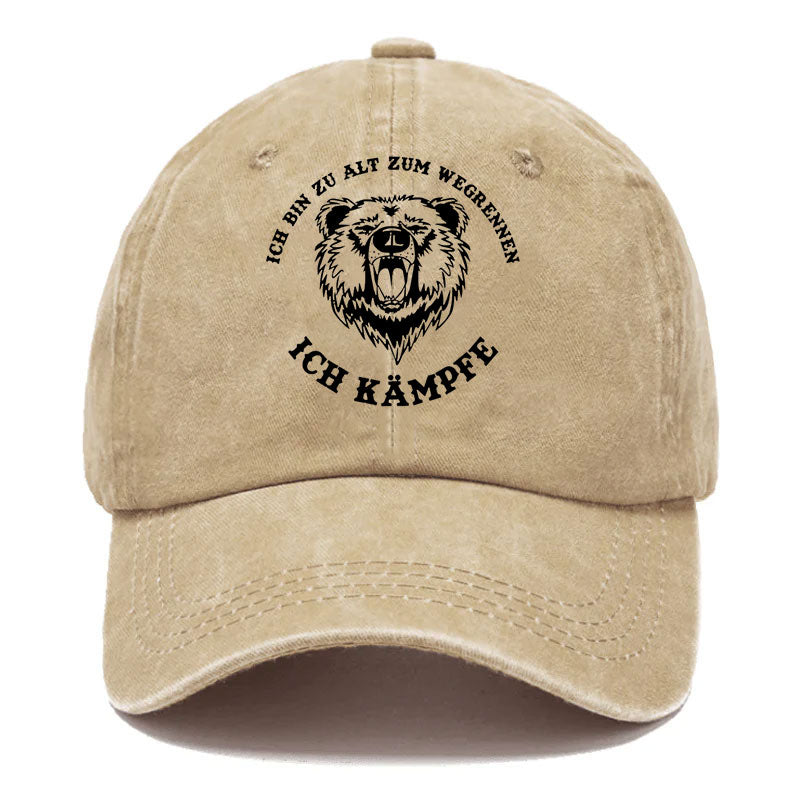 Ich bin zu alt zum wegrennen! Ich kämpfe! Böser Alter Mann Baseball Cap