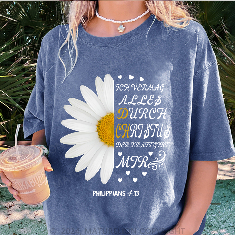Maturelion Alles Durch Christus Damen Gewaschene Vintage T-Shirt