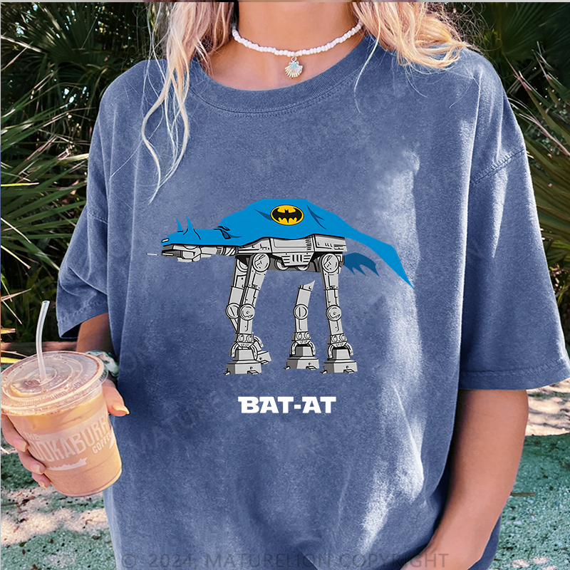 Maturelion BAT-AT Damen Gewaschene Vintage T-Shirt