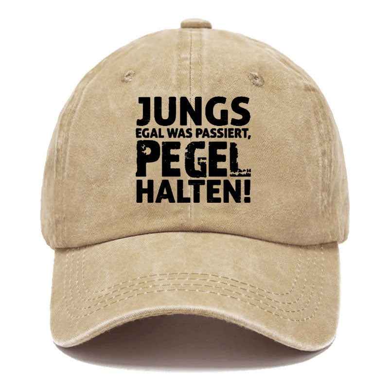 Jungs Egal Was Passiert Pegel Halten! Baseball Cap