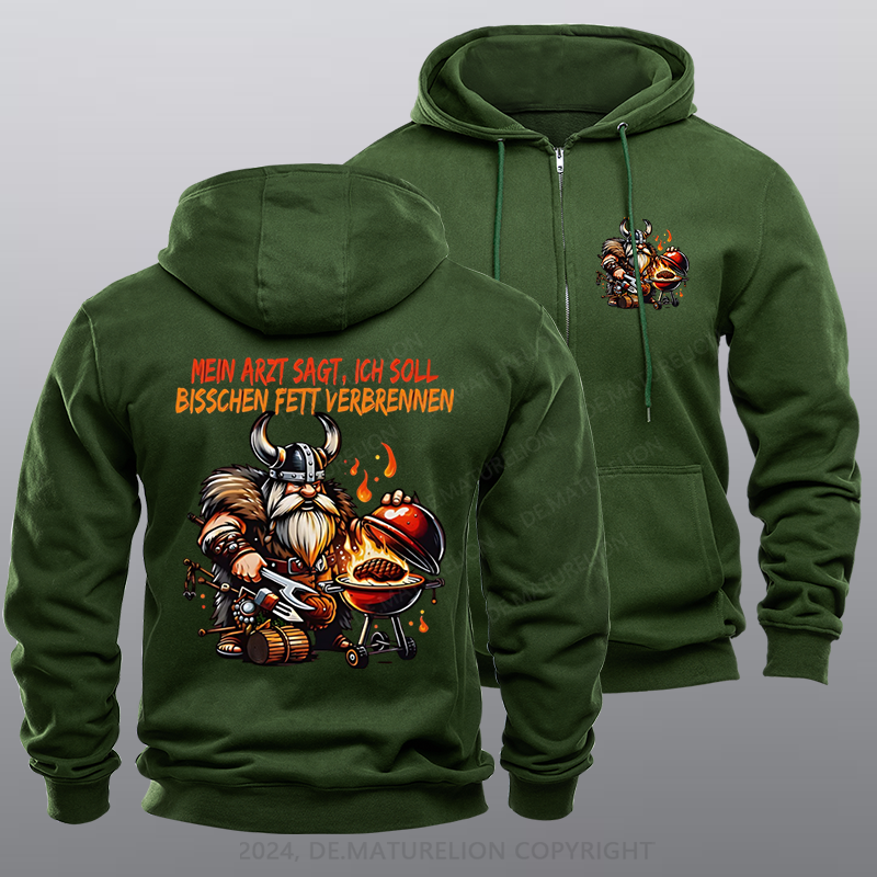 Maturelion Grill Meister Reißverschluss Hoodie