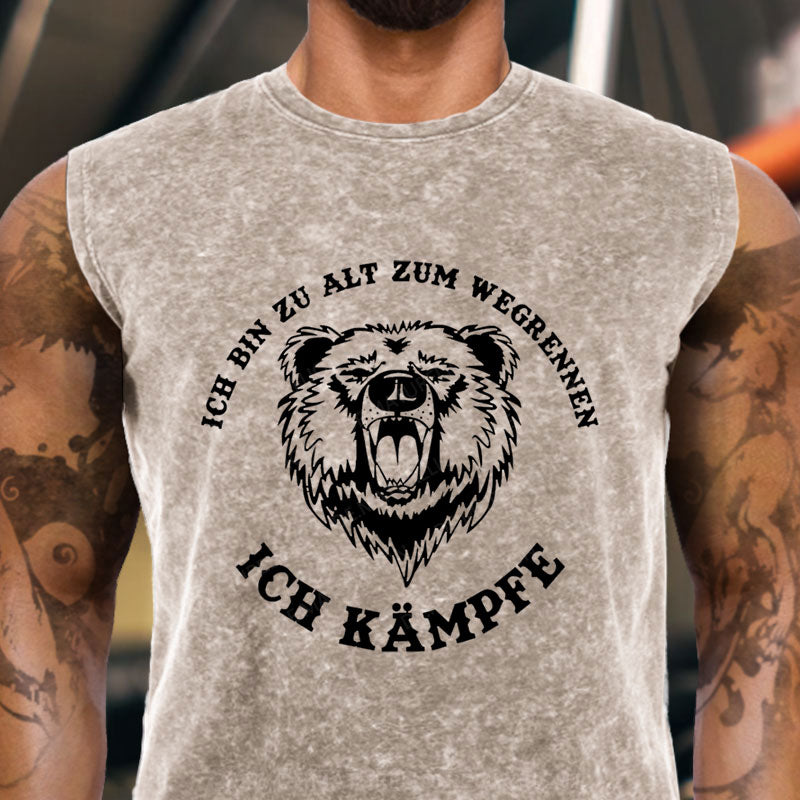 Ich bin zu alt zum wegrennen Ich kämpfe! Böser Alter Mann Tank Top