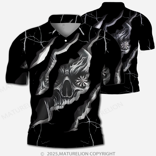 Maturelion Männer Voll-Print Polo Shirt