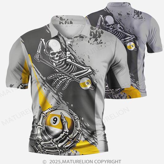 Maturelion Männer Voll-Print Polo Shirt