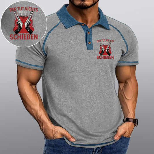 Maturelion Schießen Waffe Sport Kragen T-Shirt