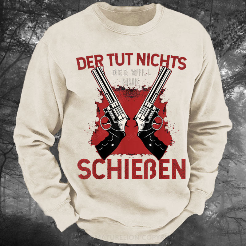 Schützenfest Schießen Schießsport Waffe Sportschütze Gewaschenes Sweatshirt