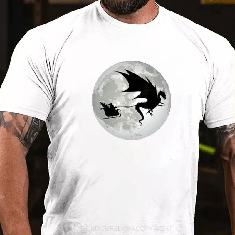 Weihnachten Weihnachtsmann Mond Schatten T-Shirt