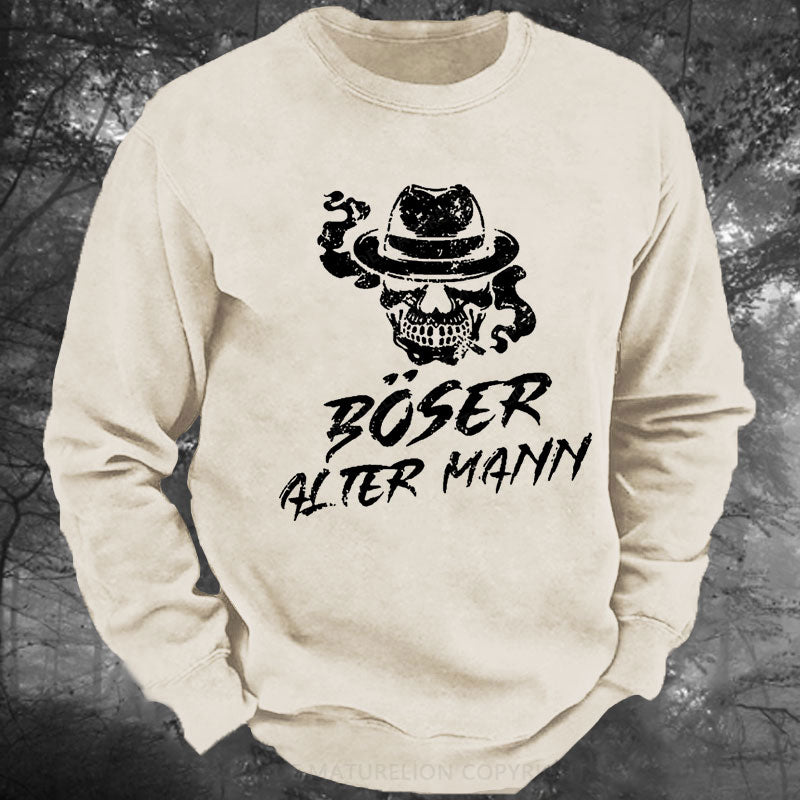 Böse Alter Mann Gewaschenes Sweatshirt