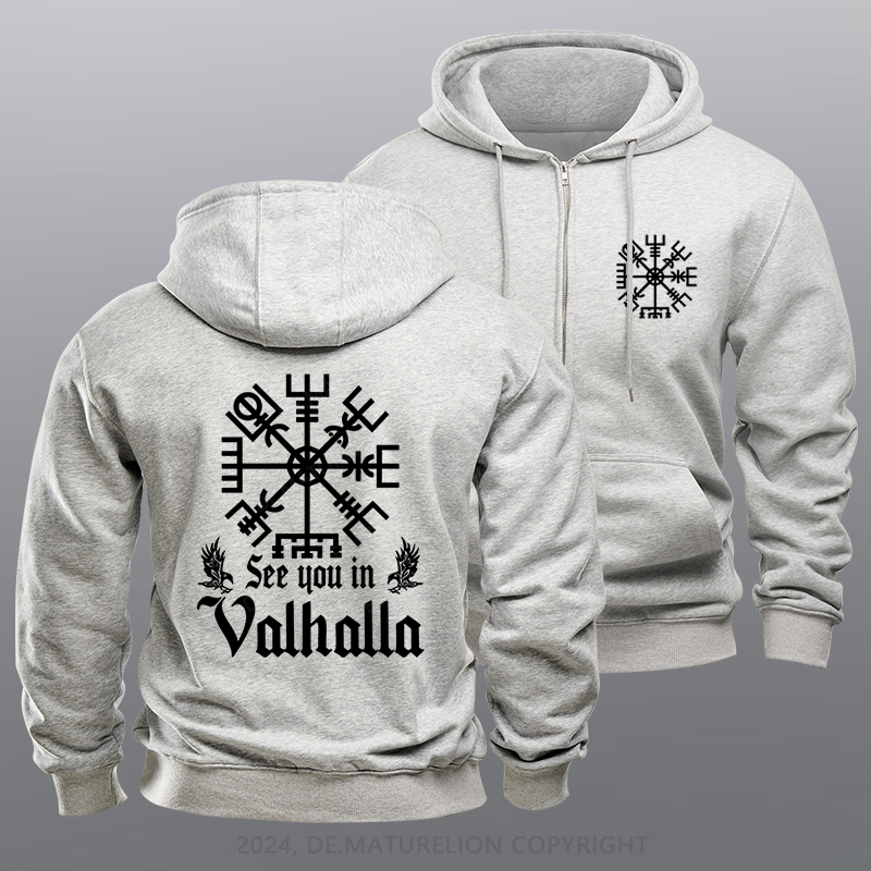 Maturelion See you in Valhalla Reißverschluss Hoodie