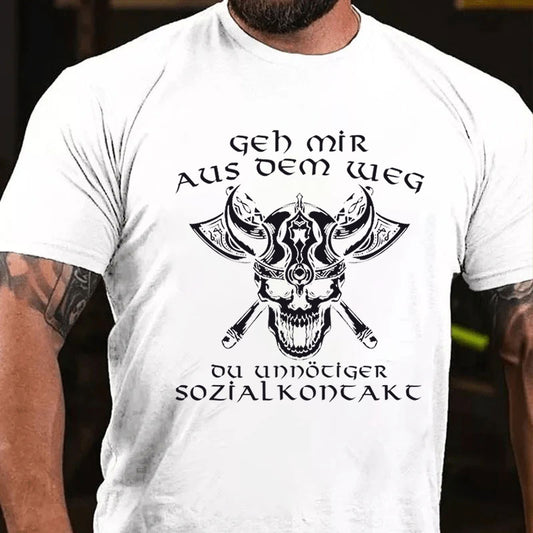 Wikinger Geh mir aus dem Weg du unnötiger Sozialkontakt Lustiges T-Shirt