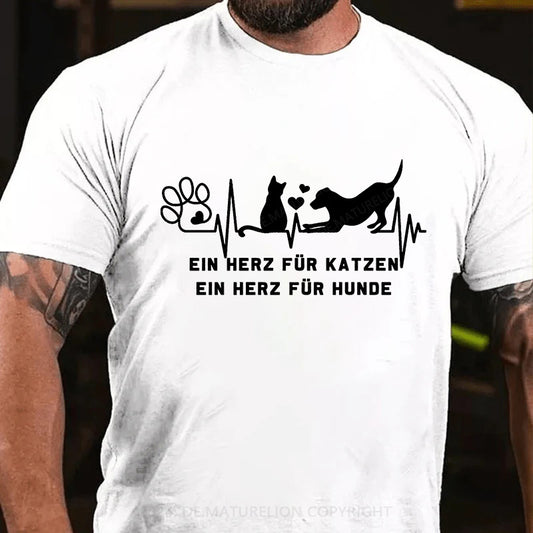 Ein Herz für Katzen Ein Herz für Hunde T-Shirt