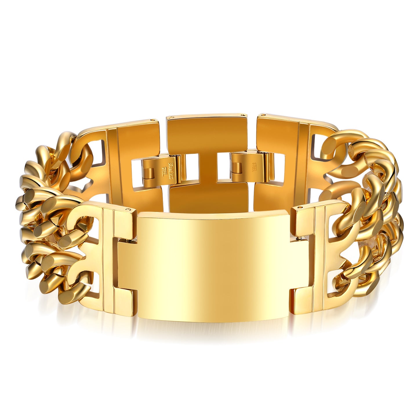 Zweireihige Titanstahl Schmuck Edelstahl Armband beliebtes Armband