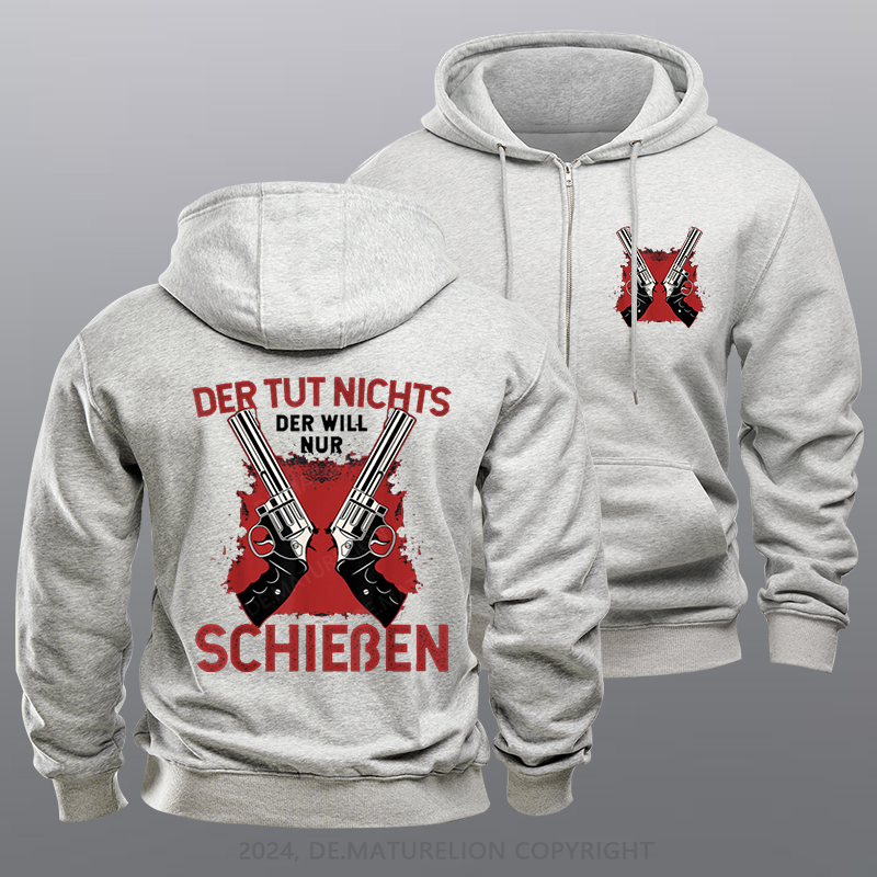 Maturelion Schützenfest Schießen Schießsport Waffe Sportschütze Reißverschluss Hoodie