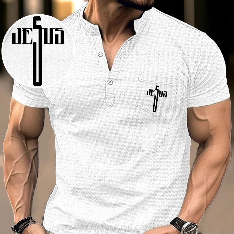 Jesus Christus Christlich Henley Shirt