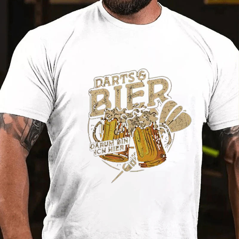 Darts Und Bier Darum Bin Ich Hier Dartspieler Dart T-Shirt