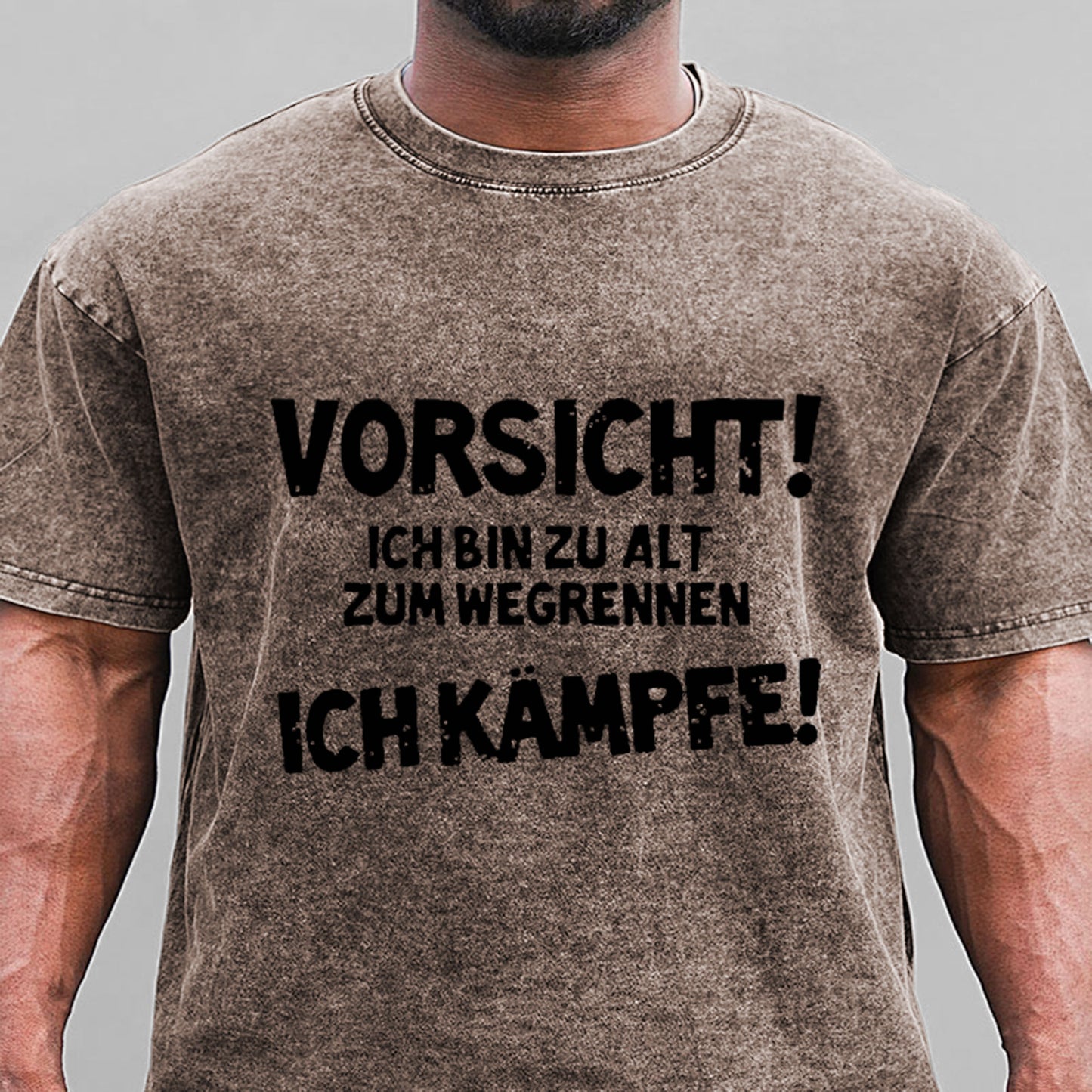 Vorsicht! Ich Bin Zu Alt Zum Wegrennen Ich Kämpfe Gewaschene Vintage T-Shirt