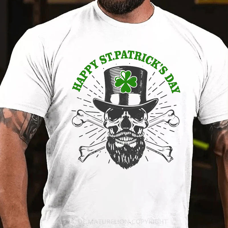 St. Patricks Tag Kleeblatt Skeleton T-Shirt